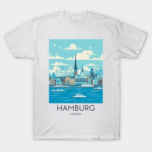 A Pop Art Travel Print of Hamburg - Germany T-Shirt